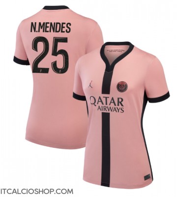 Paris Saint-Germain Nuno Mendes #25 Terza Maglia Femmina 2024-25 Manica Corta